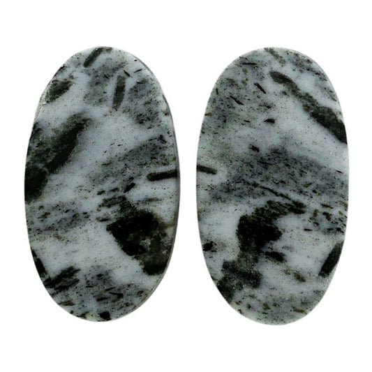 Hornblende Pair 12.5x22.4x3 mm Oval Shape Polished Gemstone LS54-07049