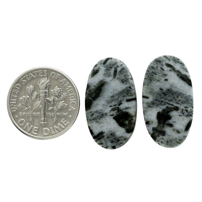 Hornblende Pair 12.5x22.4x3 mm Oval Shape Polished Gemstone LS54-07049