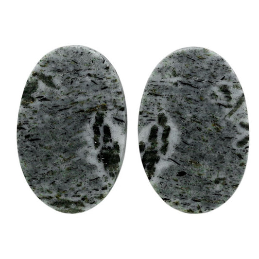 Hornblende Pair 14.4x21.6x3.2 mm Oval Shape Polished Gemstone LS54-07050