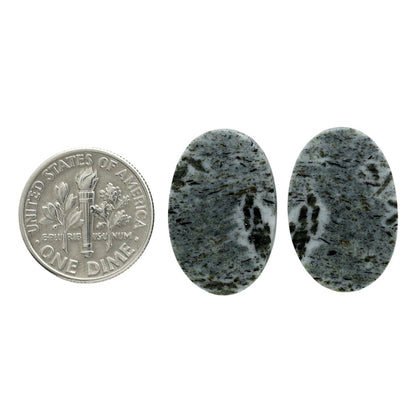 Hornblende Pair 14.4x21.6x3.2 mm Oval Shape Polished Gemstone LS54-07050
