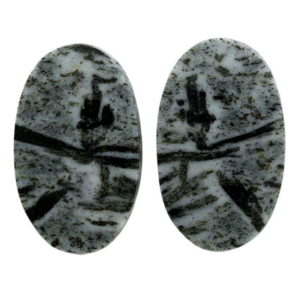 Hornblende Pair 14.6x24x4 mm Oval Shape Polished Gemstone LS54-07052