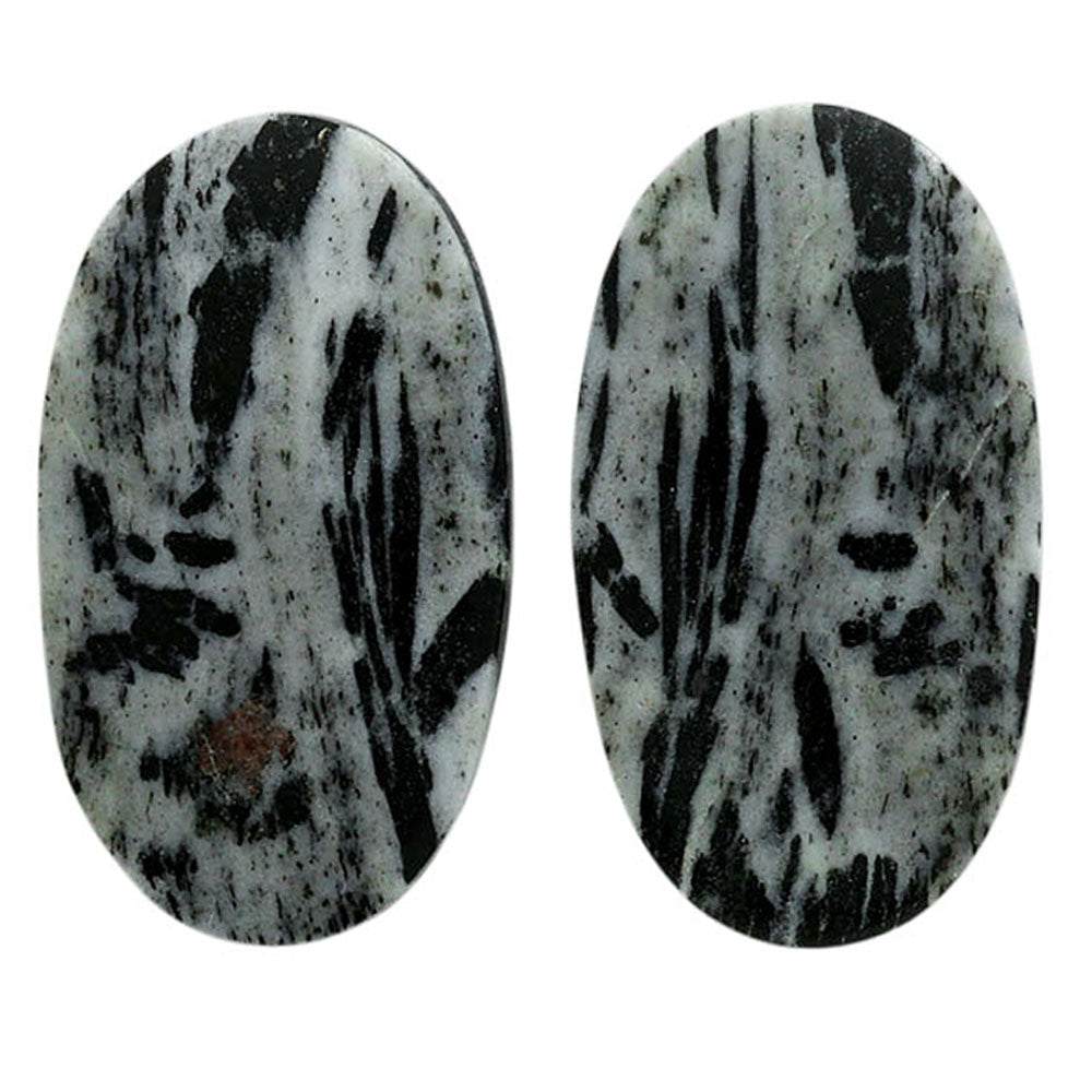 Hornblende Pair 15.2x27.1x3.5 mm Oval Shape Polished Gemstone LS54-07053