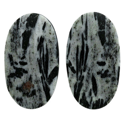 Hornblende Pair 15.2x27.1x3.5 mm Oval Shape Polished Gemstone LS54-07053