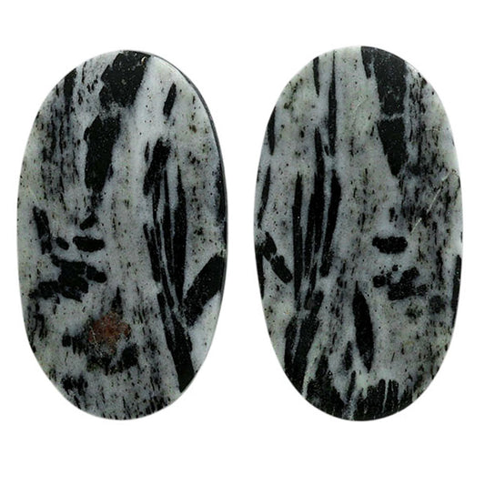 Hornblende Pair 15.2x27.1x3.5 mm Oval Shape Polished Gemstone LS54-07053