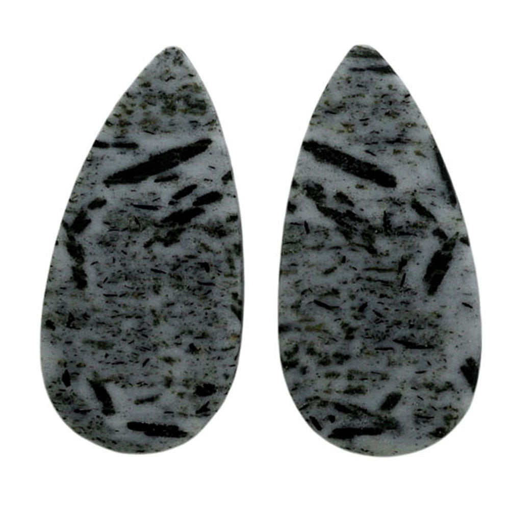 Hornblende Pair 12.8x26.4x3.5 mm Pear Shape Polished Gemstone LS54-07055
