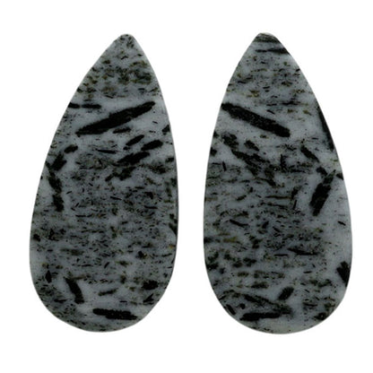Hornblende Pair 12.8x26.4x3.5 mm Pear Shape Polished Gemstone LS54-07055