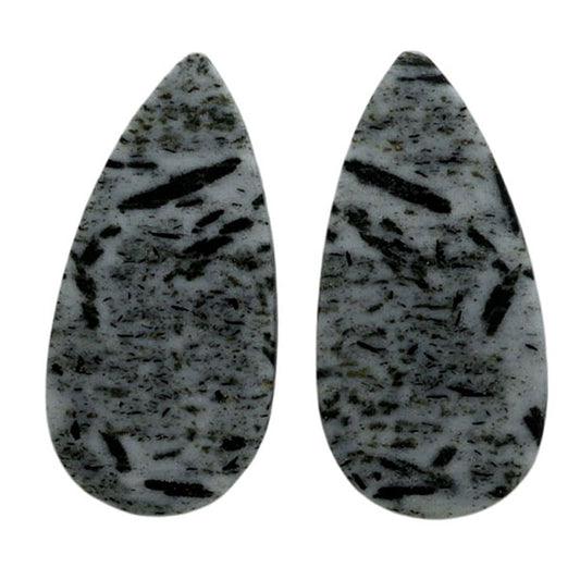 Hornblende Pair 12.8x26.4x3.5 mm Pear Shape Polished Gemstone LS54-07055
