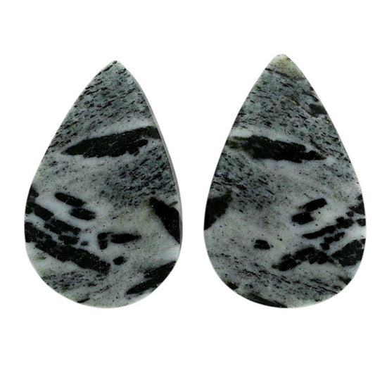 Hornblende Pair 14.7x23.1x3.5 mm Pear Shape Polished Gemstone LS54-07056