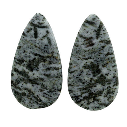 Hornblende Pair 13.6x25.6x3.7 mm Pear Shape Polished Gemstone LS54-07059