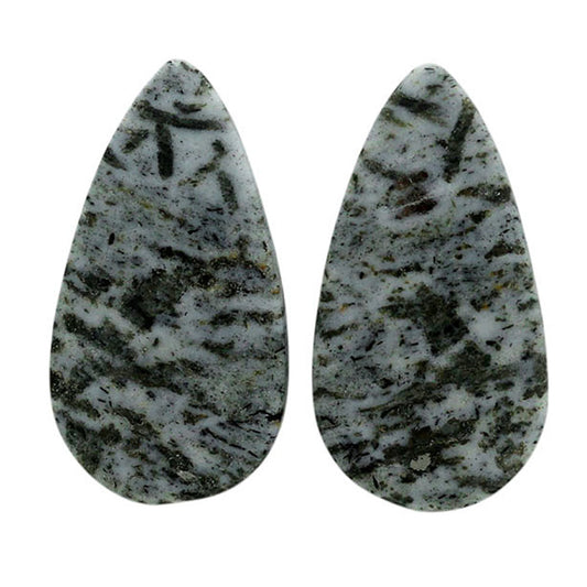 Hornblende Pair 13.6x25.6x3.7 mm Pear Shape Polished Gemstone LS54-07059