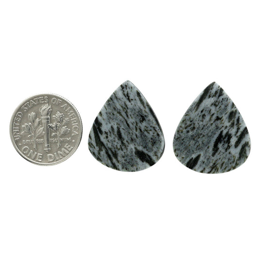 Hornblende Pair 18.7x22.3x3.5 mm Heart Shape Polished Gemstone LS54-07060