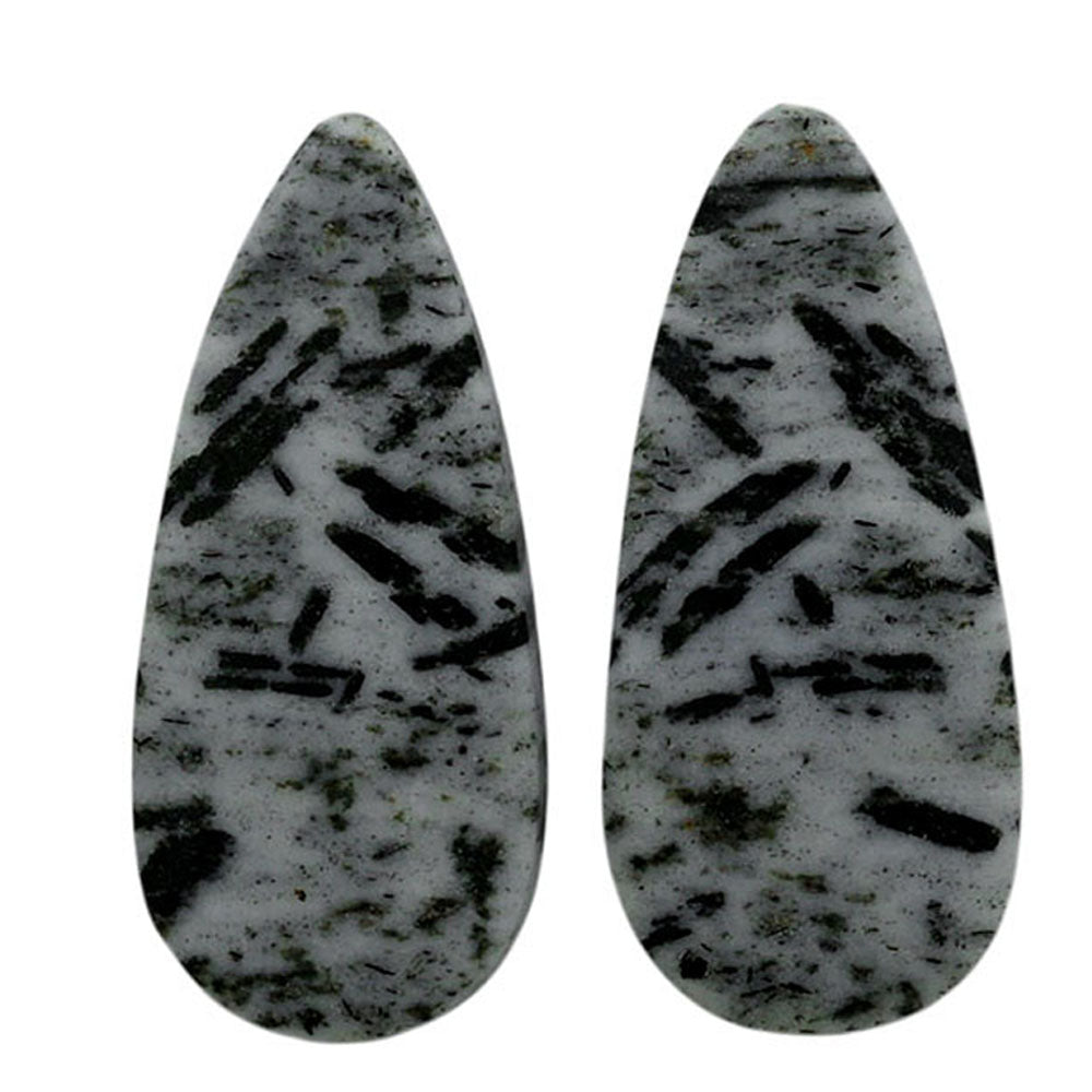 Hornblende Pair 11.8x26.25x3.5 mm Pear Shape Polished Gemstone LS54-07062