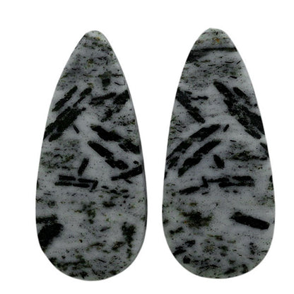 Hornblende Pair 11.8x26.25x3.5 mm Pear Shape Polished Gemstone LS54-07062