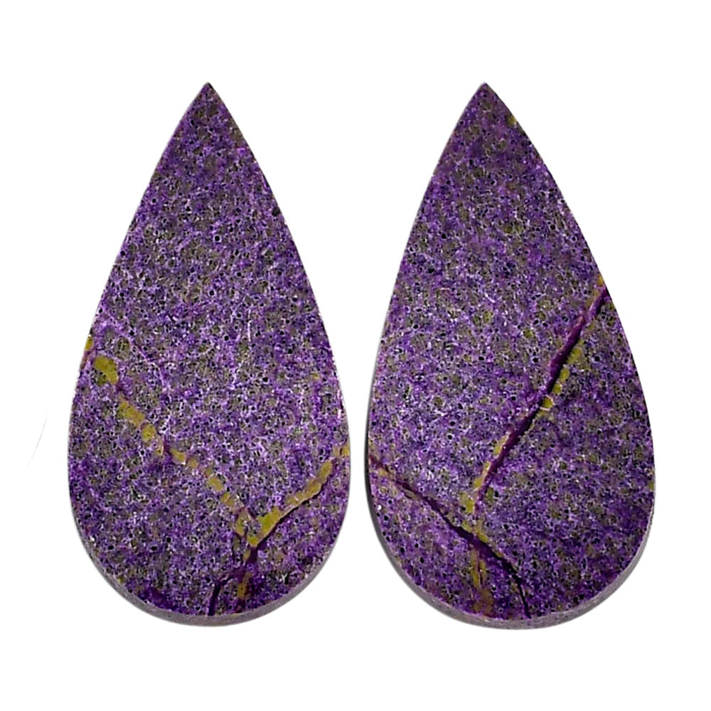 Purpurite Pair 14.75x28.2x3.5 mm Pear Shape Polished Gemstone LS60-04804