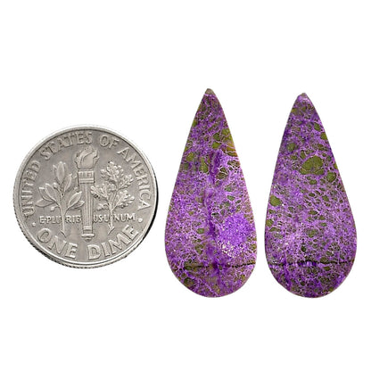 Purpurite Pair 11.3x25.9x3.5 mm Pear Shape Polished Gemstone LS60-04808