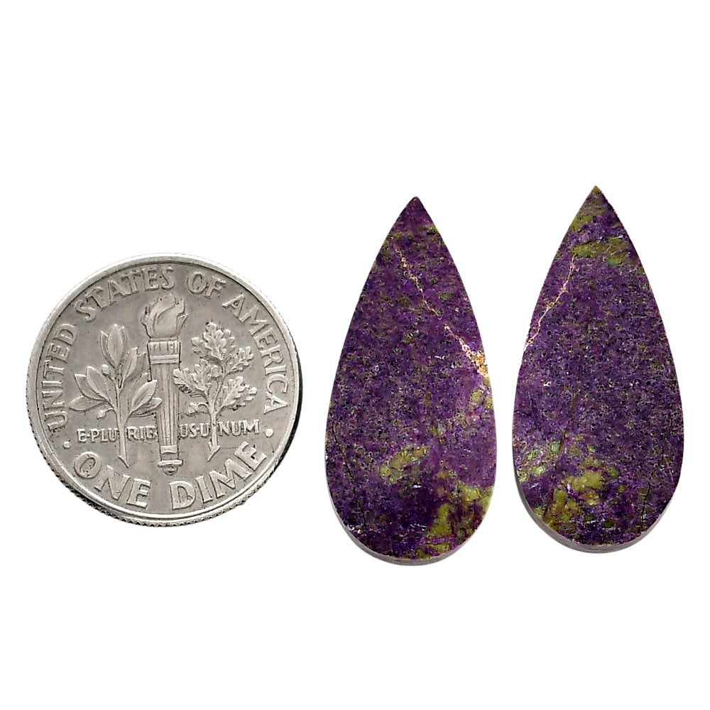 Purpurite Pair 11x24x3.8 mm Pear Shape Polished Gemstone LS60-04809