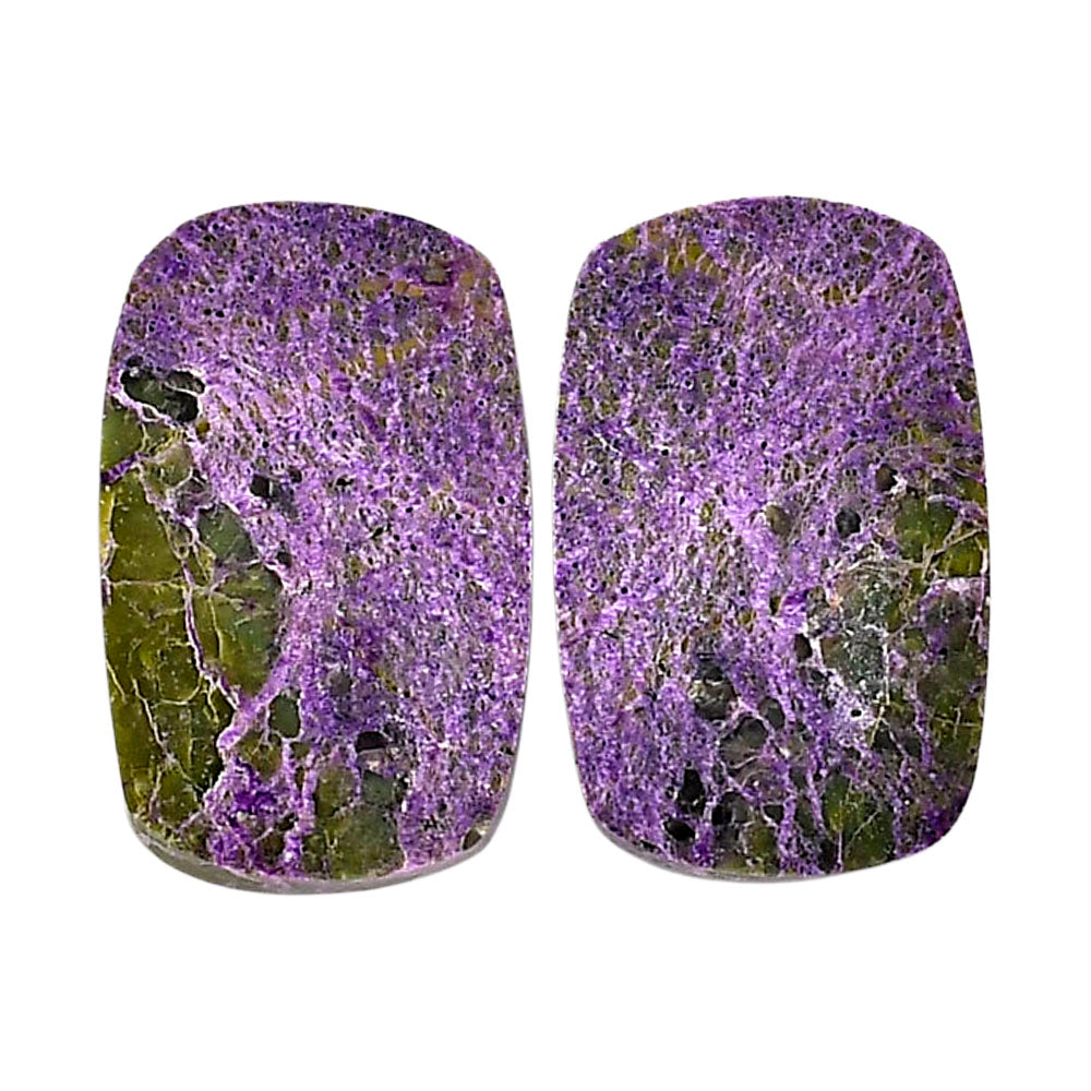 Purpurite Pair 13.4x21.1x3.8 mm Cushion Shape Polished Gemstone LS60-04810