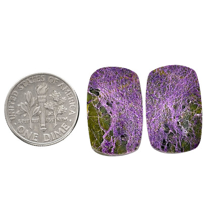 Purpurite Pair 13.4x21.1x3.8 mm Cushion Shape Polished Gemstone LS60-04810