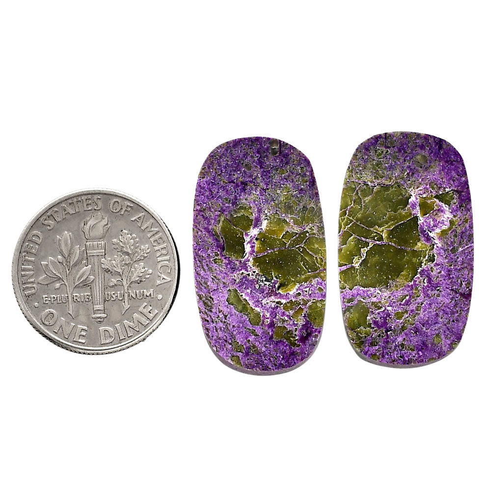 Purpurite Pair 14.4x25.3x3.7 mm Cushion Shape Polished Gemstone LS60-04816