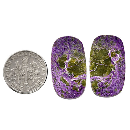 Purpurite Pair 14.4x25.3x3.7 mm Cushion Shape Polished Gemstone LS60-04816