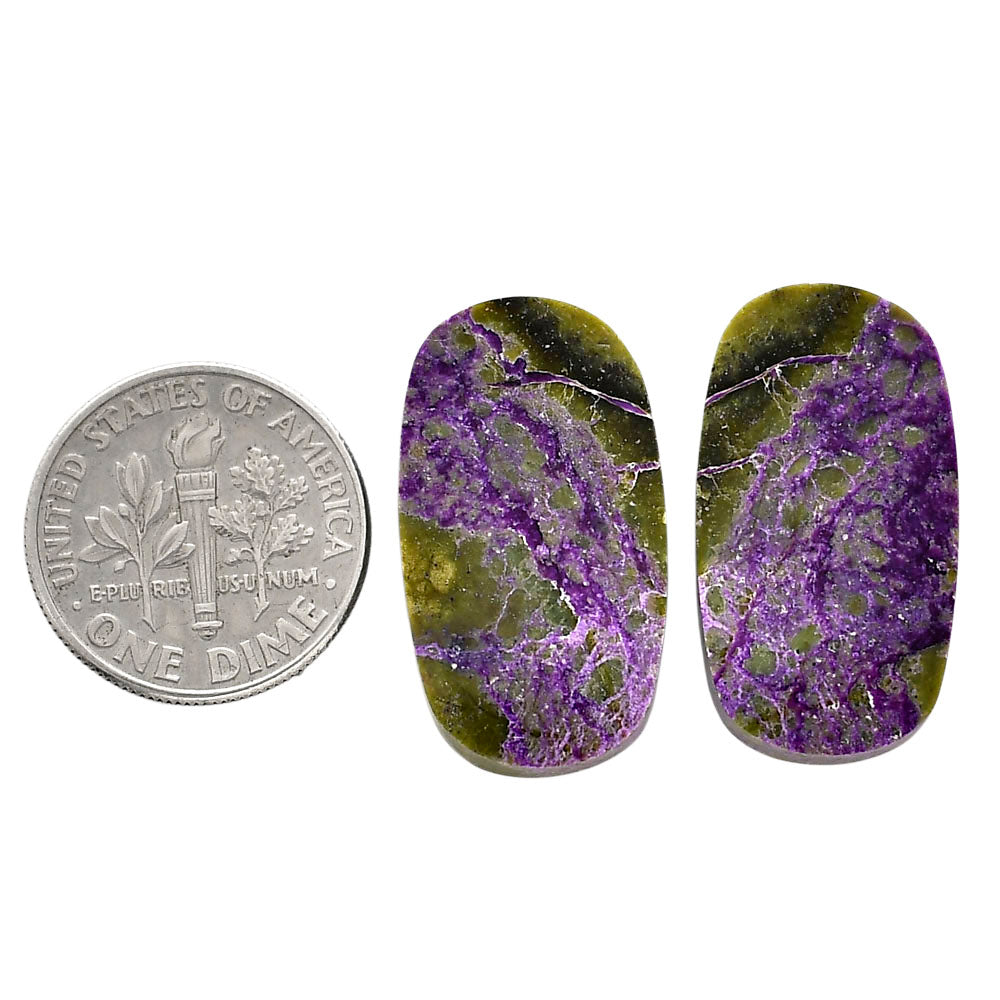 Purpurite Pair 13.7x24.5x4 mm Cushion Shape Polished Gemstone LS60-04817