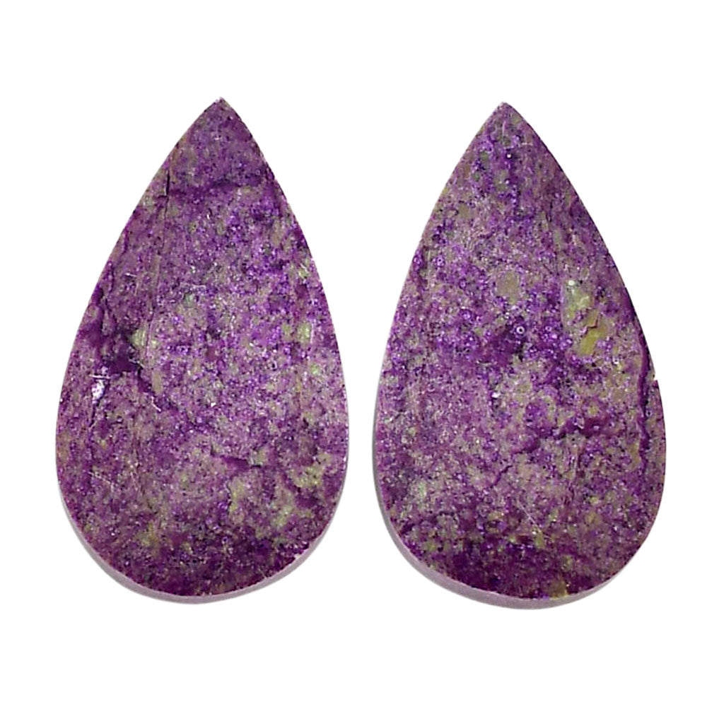 Purpurite Pair 14.2x24.6x3.3 mm Pear Shape Polished Gemstone LS60-04818