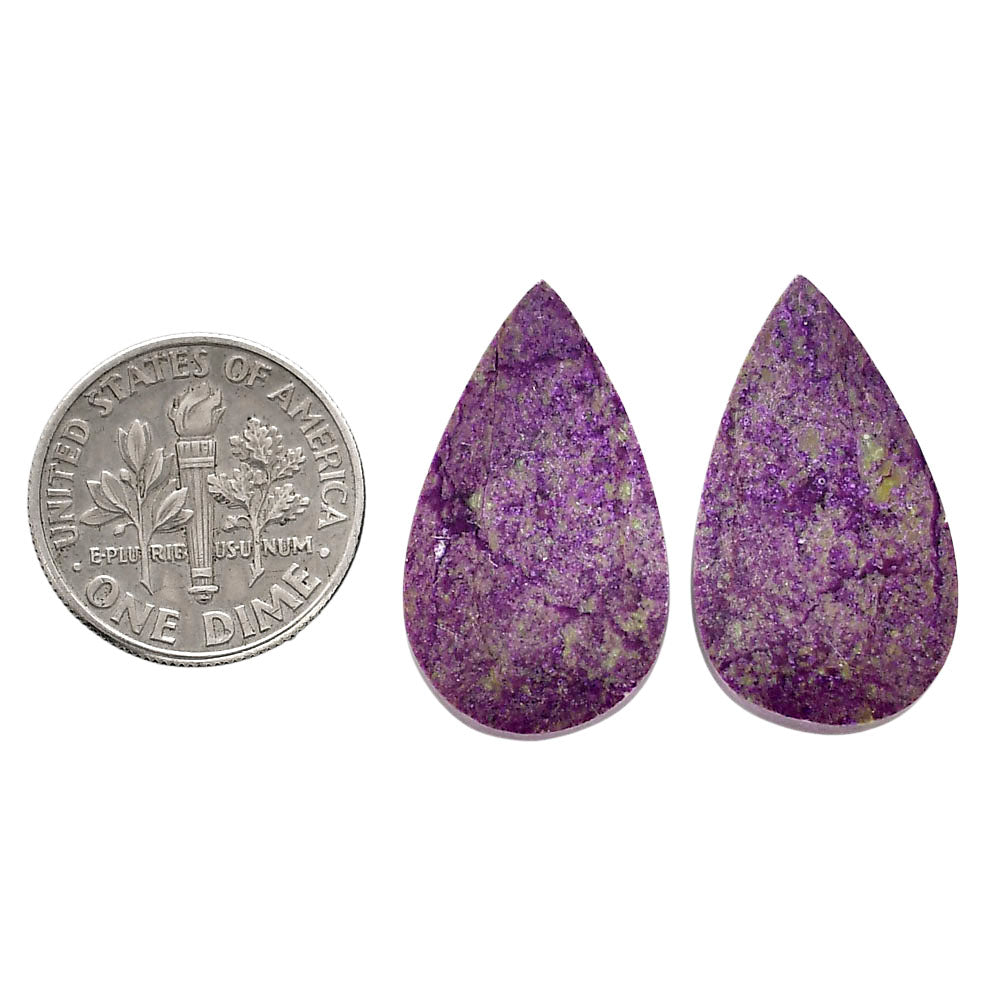 Purpurite Pair 14.2x24.6x3.3 mm Pear Shape Polished Gemstone LS60-04818