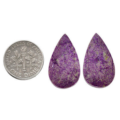 Purpurite Pair 14.2x24.6x3.3 mm Pear Shape Polished Gemstone LS60-04818