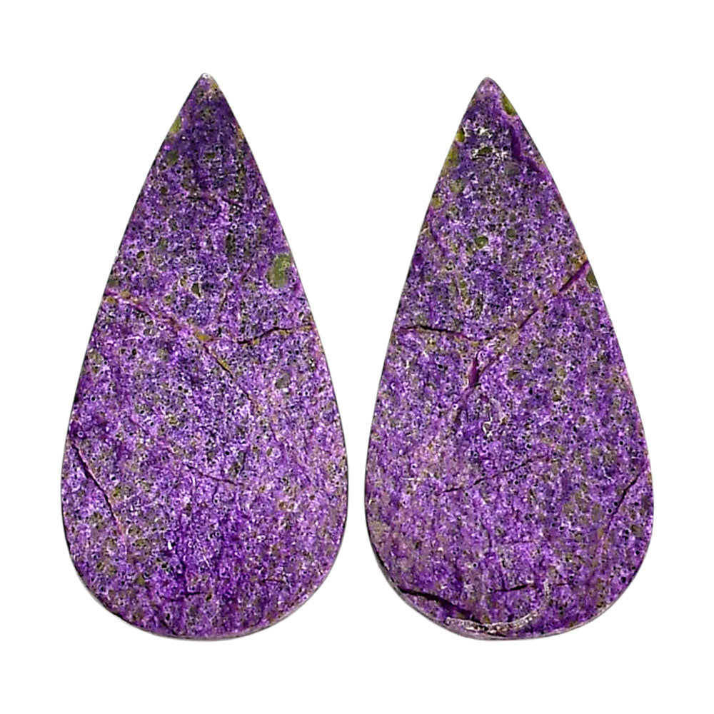 Purpurite Pair 14.7x28.8x4 mm Pear Shape Polished Gemstone LS60-04819