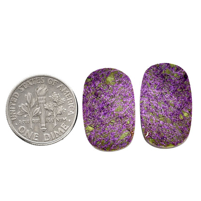 Purpurite Pair 13x20.9x3.8 mm Cushion Shape Polished Gemstone LS60-04820