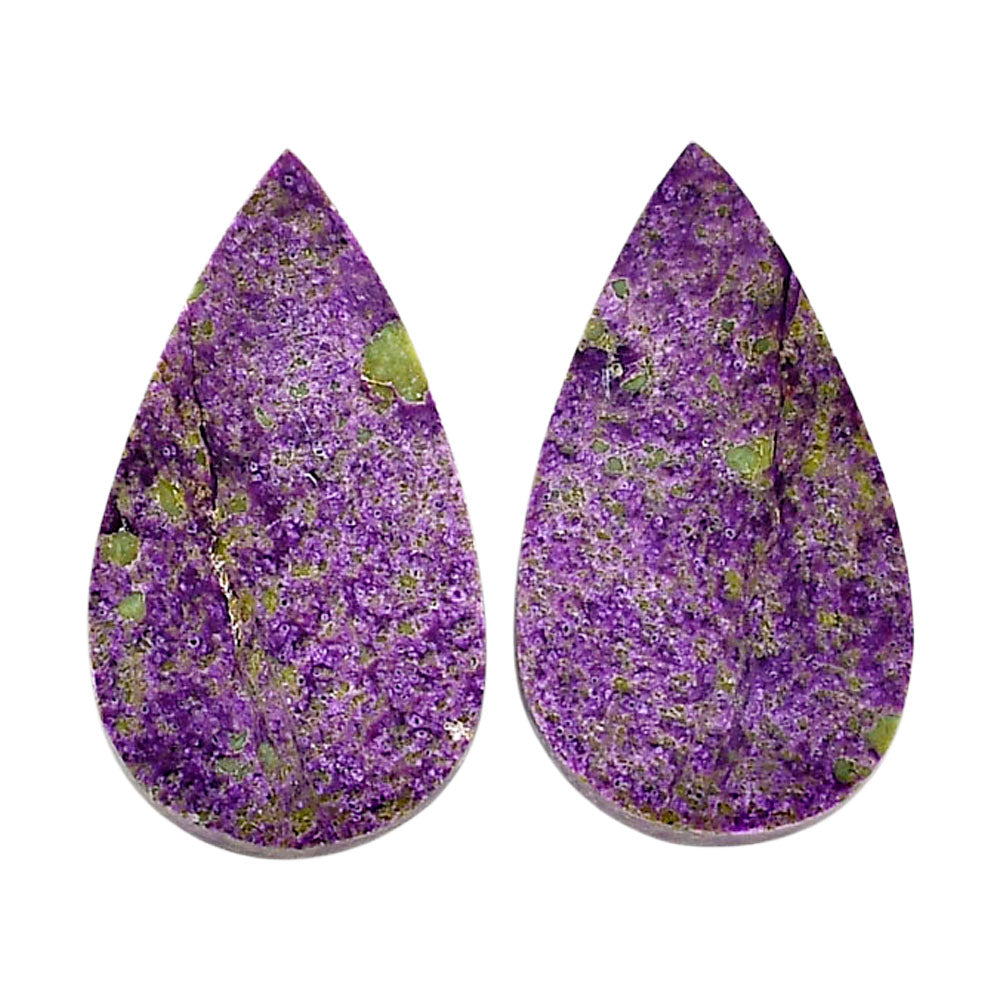 Purpurite Pair 13.8x24.5x3.5 mm Pear Shape Polished Gemstone LS60-04821