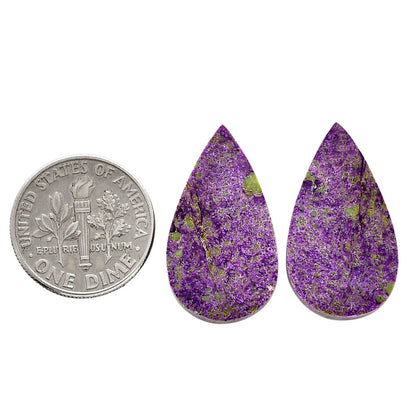 Purpurite Pair 13.8x24.5x3.5 mm Pear Shape Polished Gemstone LS60-04821