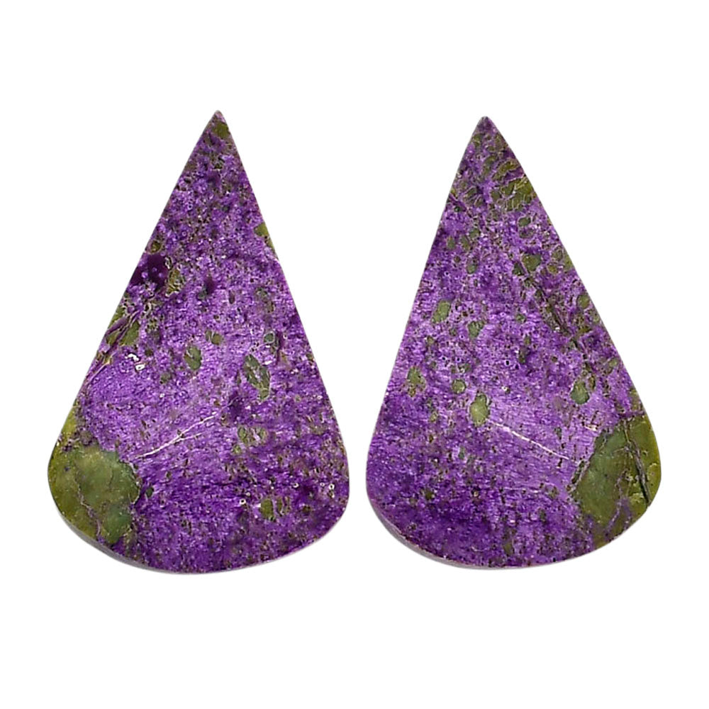 Purpurite Pair 16.4x25.7x4.4 mm Pear Shape Polished Gemstone LS60-04822