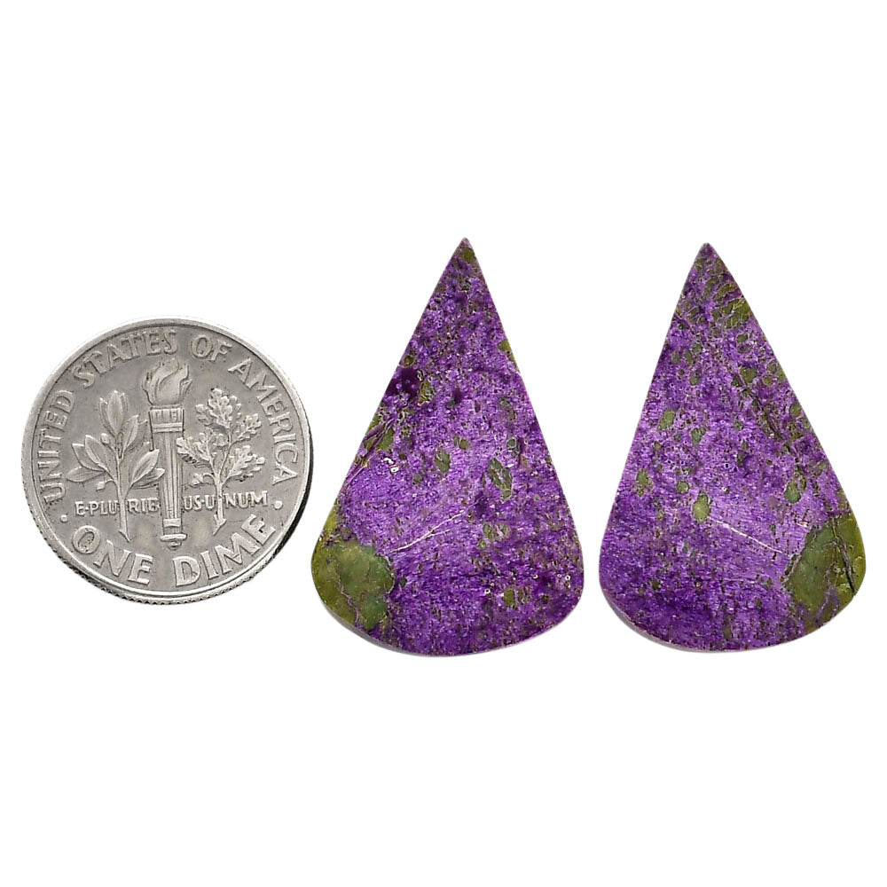 Purpurite Pair 16.4x25.7x4.4 mm Pear Shape Polished Gemstone LS60-04822