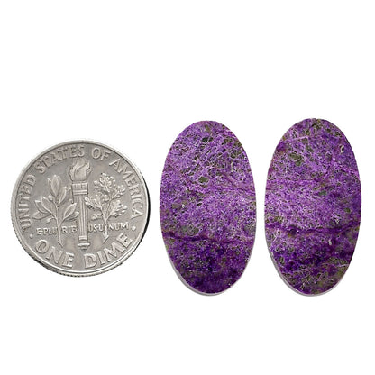Purpurite Pair 12.5x22.5x4 mm Oval Shape Polished Gemstone LS60-04825