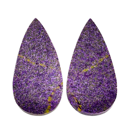 Purpurite Pair 13.4x26x3.7 mm Pear Shape Polished Gemstone LS60-04826