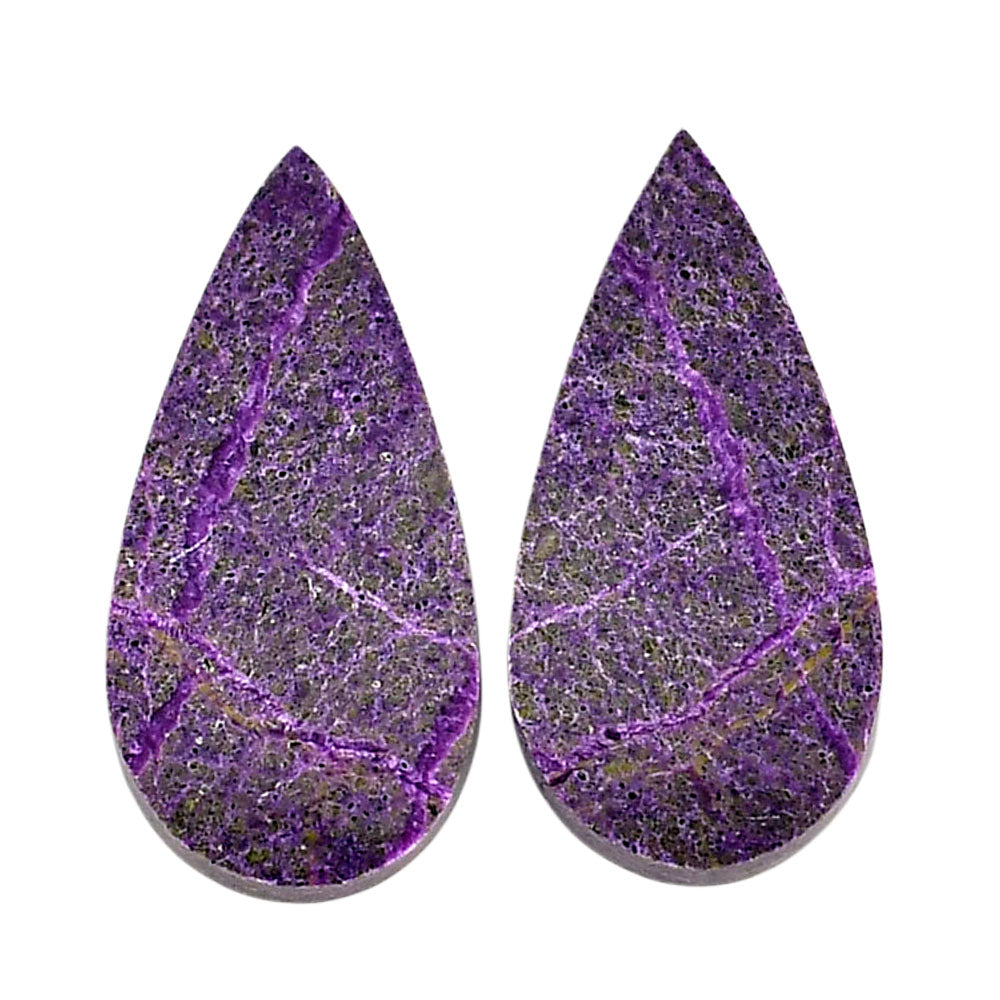 Purpurite Pair 12.4x25x3.8 mm Pear Shape Polished Gemstone LS60-04827