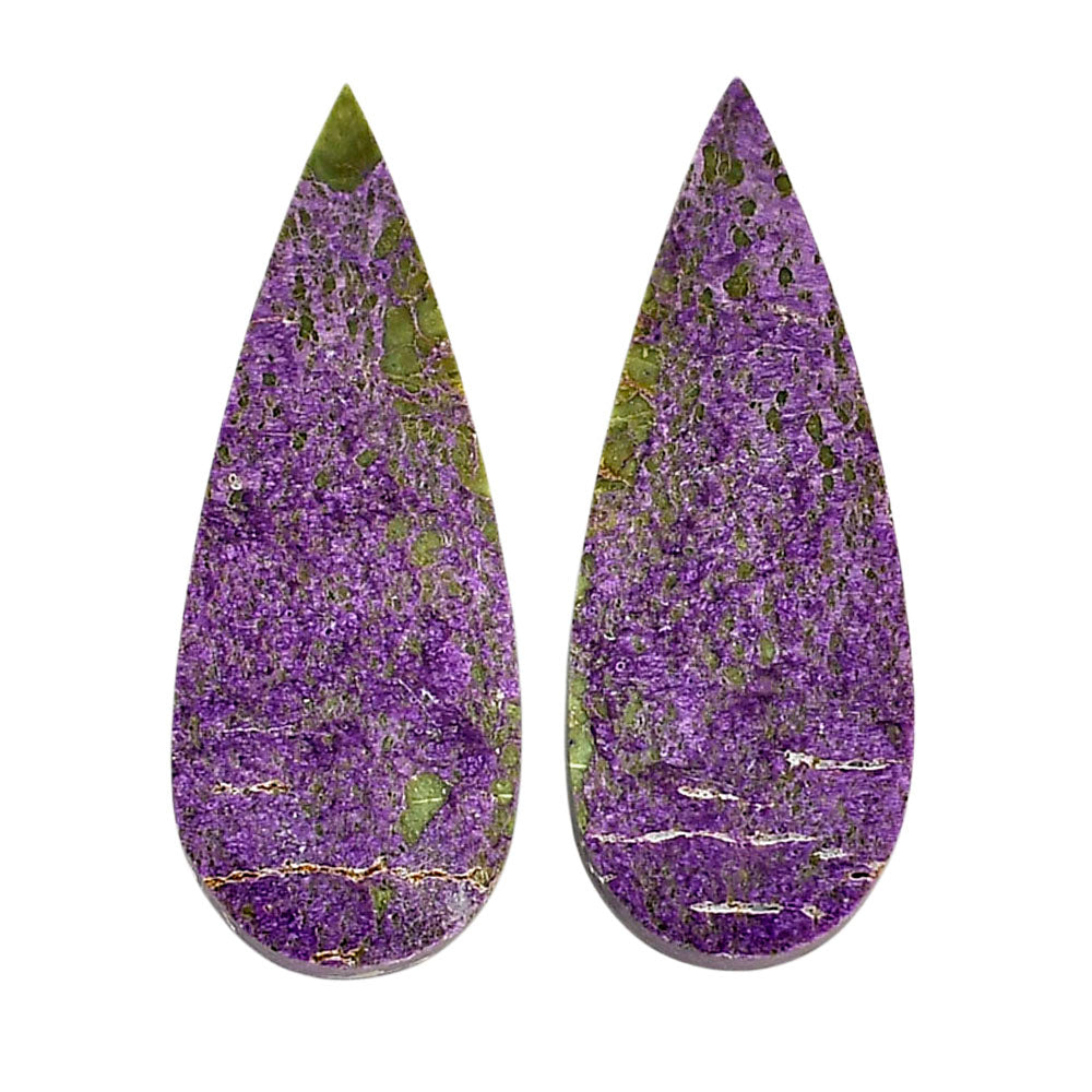 Purpurite Pair 12.7x32.9x3.5 mm Pear Shape Polished Gemstone LS60-04831