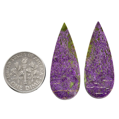 Purpurite Pair 12.7x32.9x3.5 mm Pear Shape Polished Gemstone LS60-04831