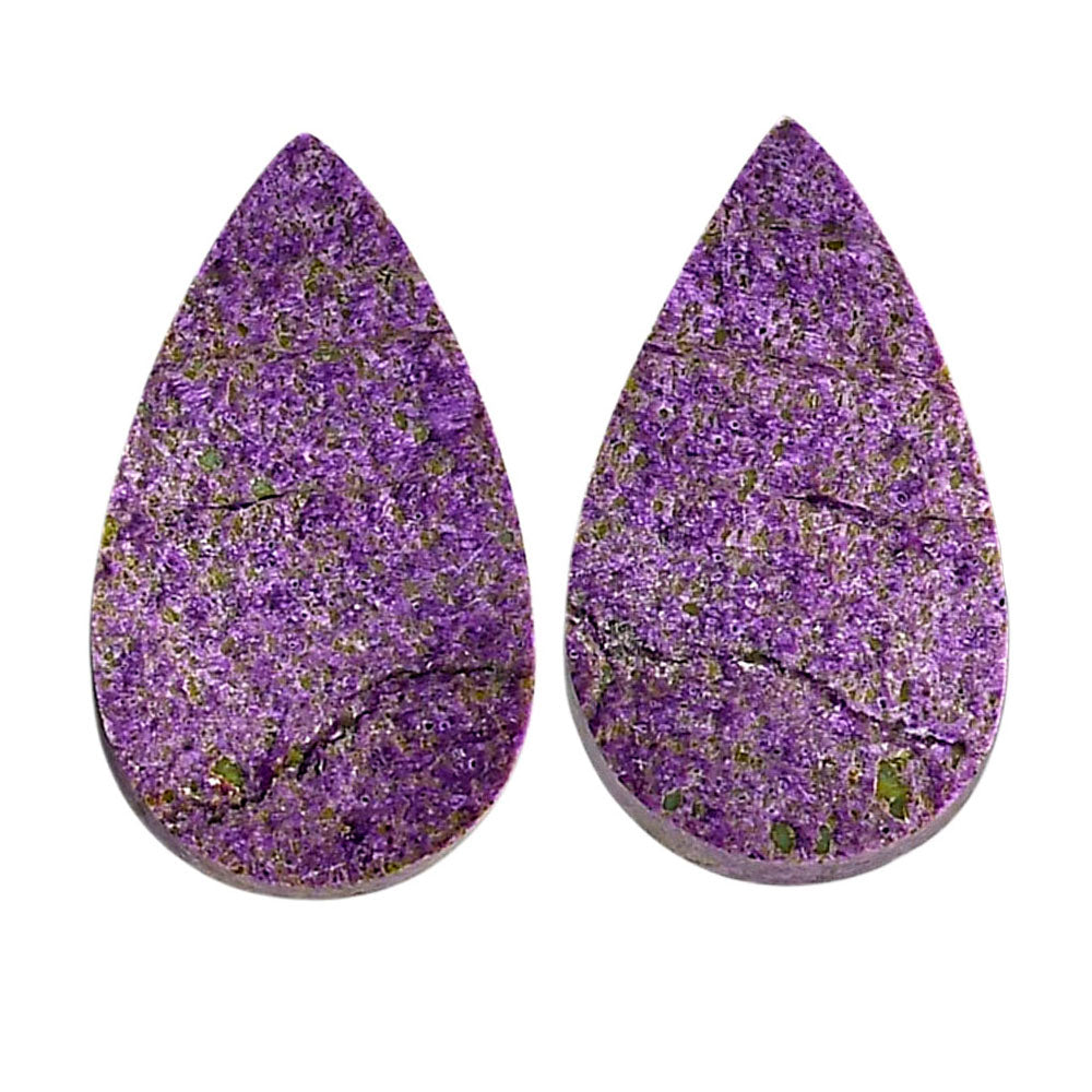 Purpurite Pair 14.2x24.5x3.5 mm Pear Shape Polished Gemstone LS60-04832