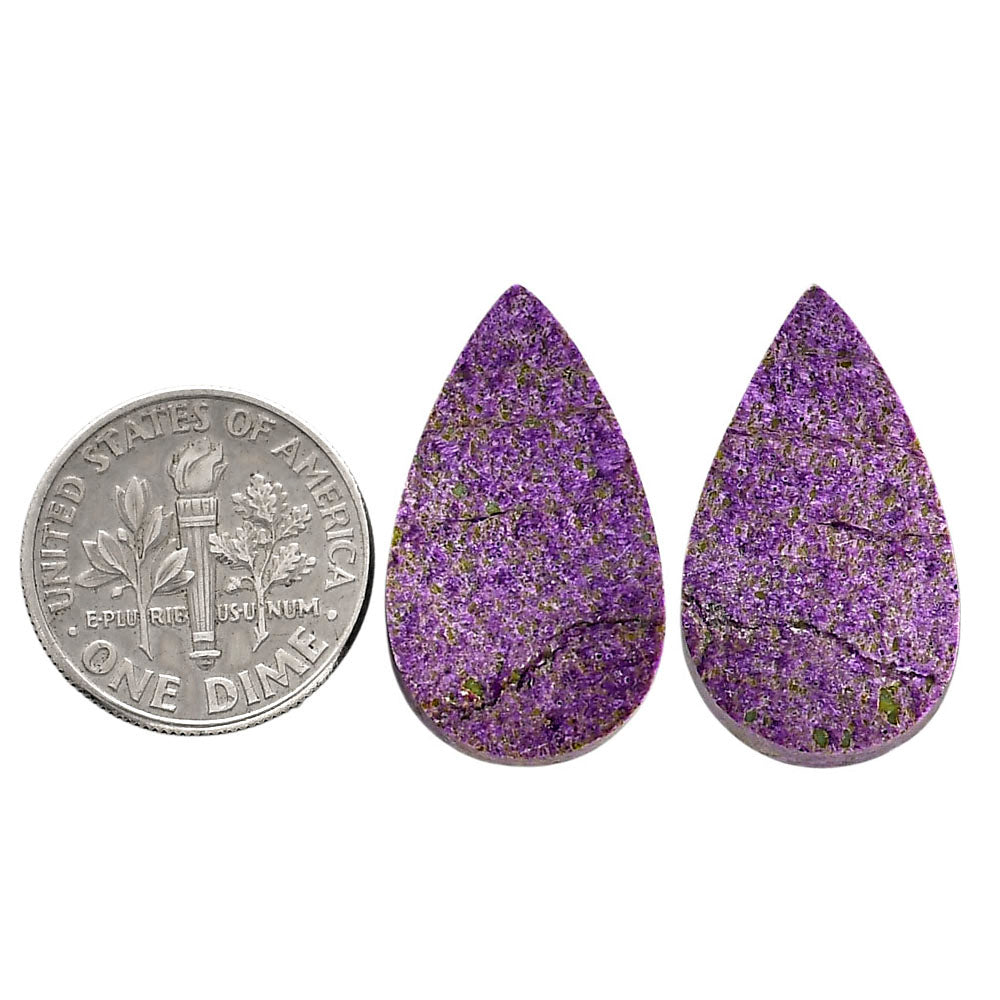 Purpurite Pair 14.2x24.5x3.5 mm Pear Shape Polished Gemstone LS60-04832