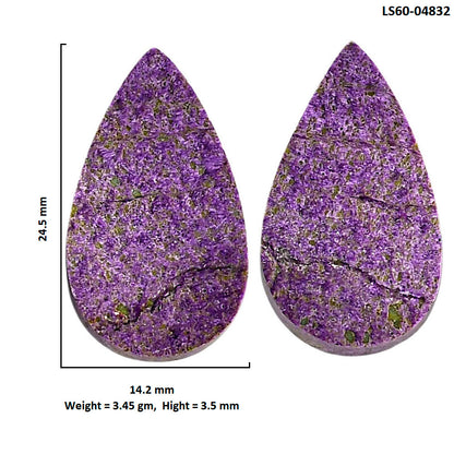 Purpurite Pair 14.2x24.5x3.5 mm Pear Shape Polished Gemstone LS60-04832