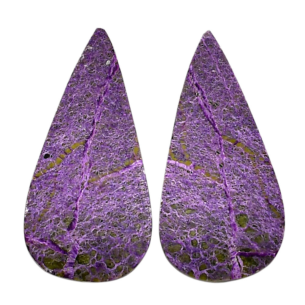 Purpurite Pair 15x30.3x3.7 mm Pear Shape Polished Gemstone LS60-04834
