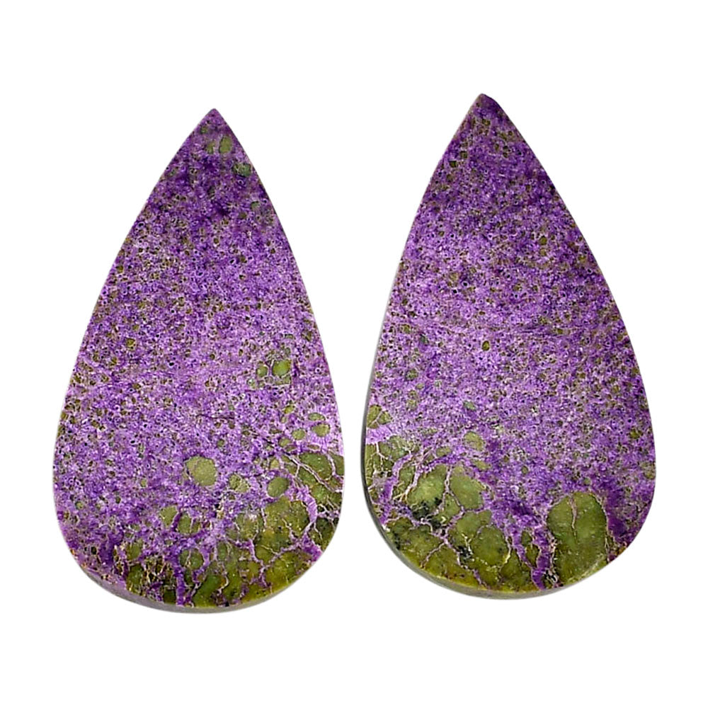 Purpurite Pair 17.4x30.4x4.5 mm Pear Shape Polished Gemstone LS60-04835