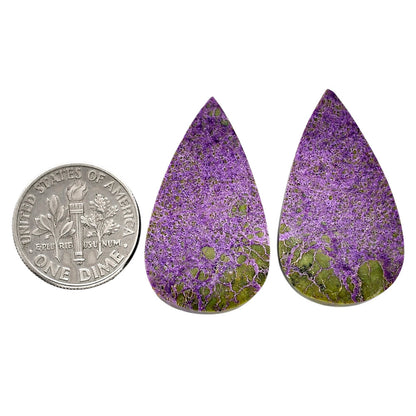 Purpurite Pair 17.4x30.4x4.5 mm Pear Shape Polished Gemstone LS60-04835