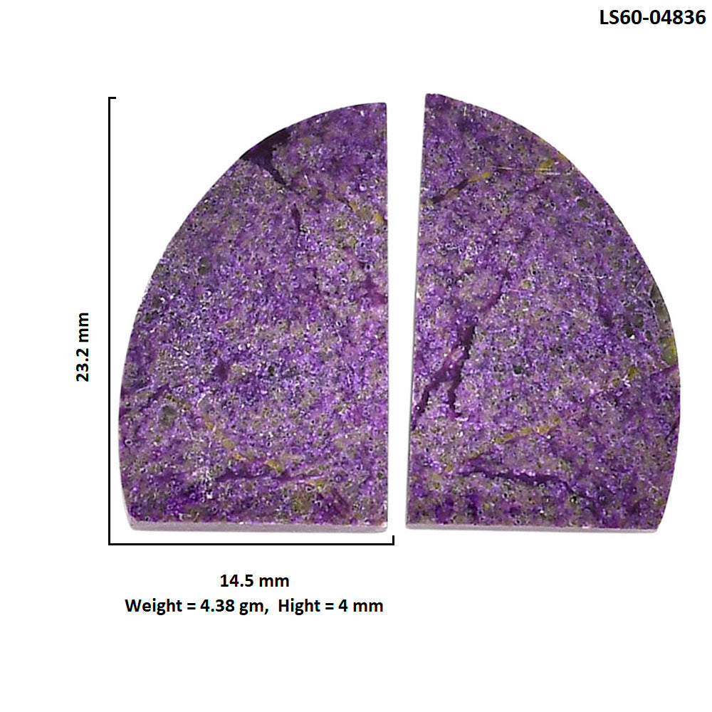 Purpurite Pair 14.5x23.2x4 mm Fancy Shape Polished Gemstone LS60-04836