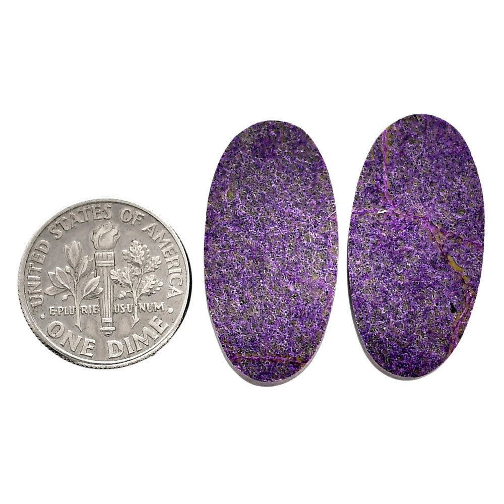 Purpurite Pair 14x27.3x4 mm Oval Shape Polished Gemstone LS60-04840