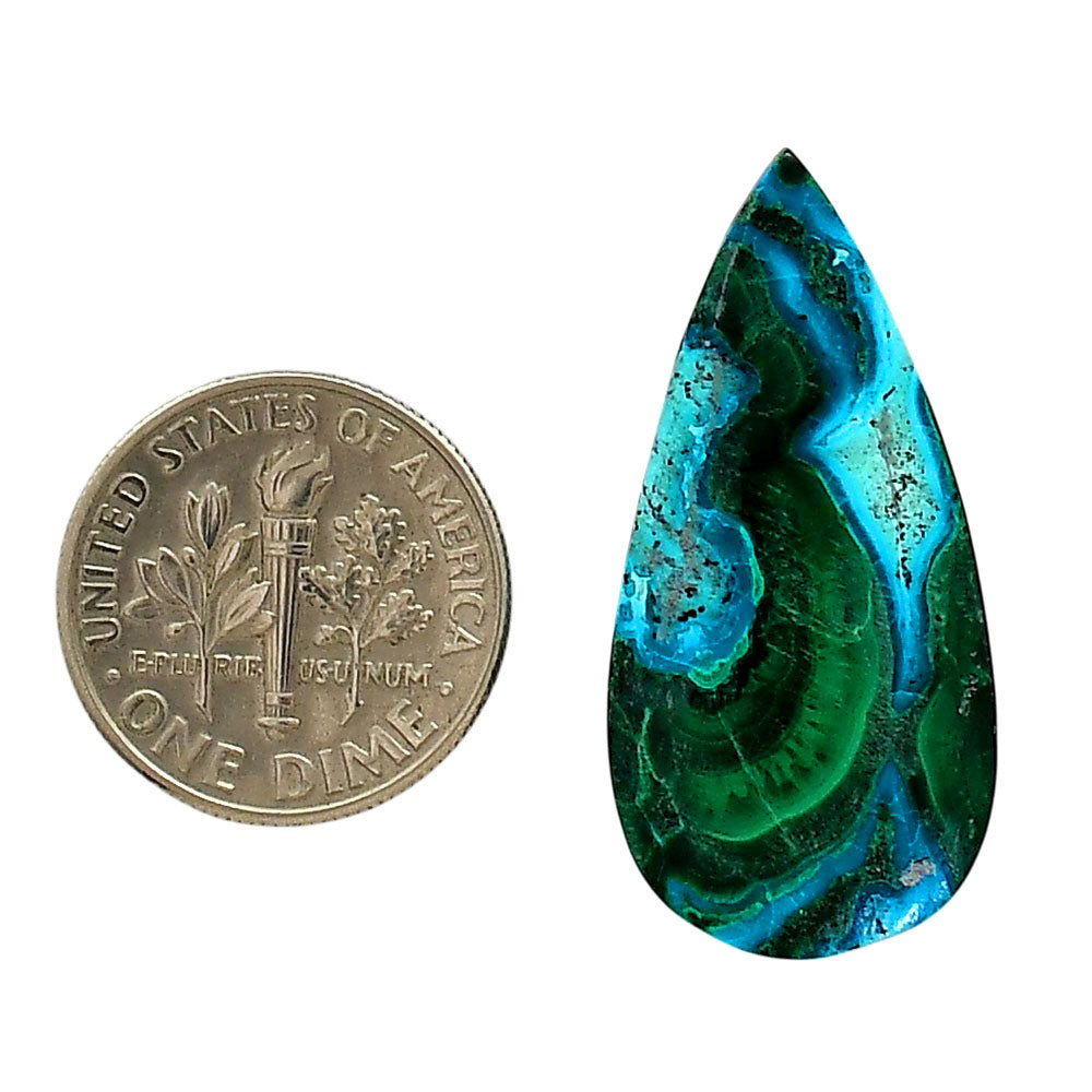 Azurite Malachite 15.2x31.6x4.5 mm Pear Shape Polished Gemstone LS63-05618