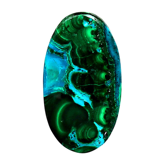 Azurite Malachite 16x28.6x5 mm Oval Shape Polished Gemstone LS63-05621