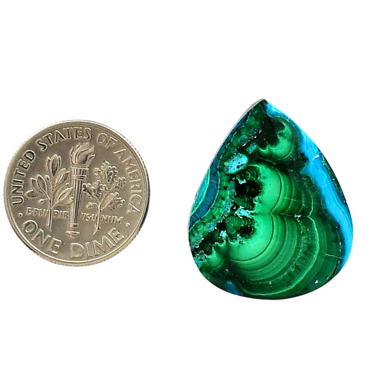 Azurite Malachite 20x24.3x5.7 mm Pear Shape Polished Gemstone LS63-05623